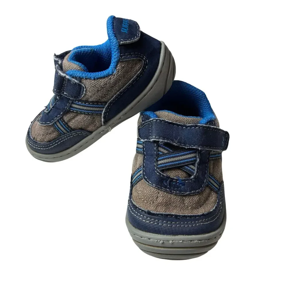Surprise by Stride Rite Andy Blue & Gray Walking Sneakers Baby/Toddler Boys 5